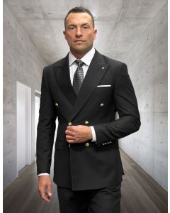 Statement Men's 100% Wool 2 Piece Suit - Wide Peak Lapel