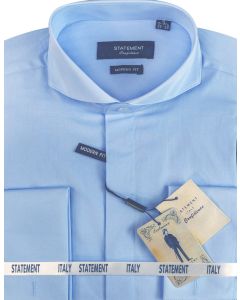 Statement Men's Long Sleeve 100% Cotton Shirt - Spread Collar