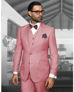 Statement Men's 100% Wool 3 Piece Suit - Solid Colors