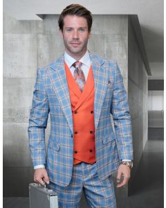 Statement Men's 100% Wool 3 Piece Suit - Unique Color Design