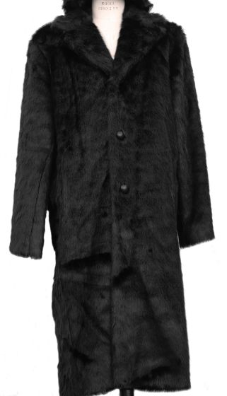 Canto Men's Faux Fur Coat - Full Length Fashion Coat