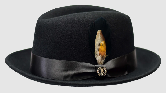 Bruno Capelo Men's 100% Australian Wool Fedora Hat - Stingy Snap Brim