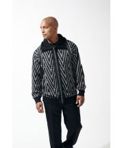 Silversilk Men's Sweater - Two Tone Zigzag