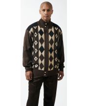 Silversilk Men's Sweater - Diamond Stripe