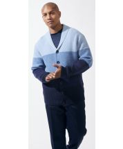 Silversilk Men's Sweater - Ultra Soft Striped Cardigan