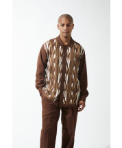 Silversilk Men's 2 Piece Long Sleeve Walking Suit - Abstract Stripe