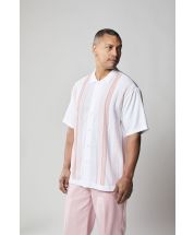 Silversilk Men's 2 Piece Short Sleeve Walking Suit - Fine Line Stripe