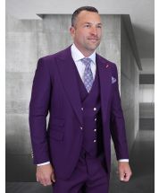 Statement Men's 3 Piece 100% Wool Fashion Suit - Bold Colors
