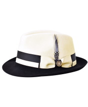 Bruno Capelo Men's 100% Australian Wool Fedora Hat - Two Tone