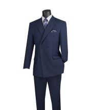 CCO Men's 2 Piece Poplin Double Breasted Outlet Solid Suit