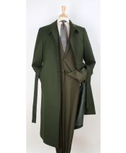 Black Diamond Men's Full Length Duster Coat - Wide Fashion Lapel