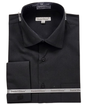 Daniel Ellissa Men's French Cuff Dress Shirt - Solid Color