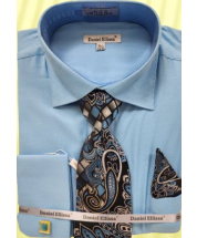 Daniel Ellissa Men's French Cuff Shirt Set - Twill Fabric