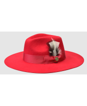 Bruno Capelo Men's 100% Australian Wool Fedora Hat - Wide Flat Brim