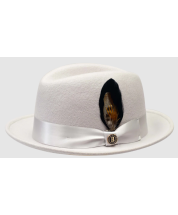 Bruno Capelo Men's 100% Australian Wool Fedora Hat - Stingy Snap Brim