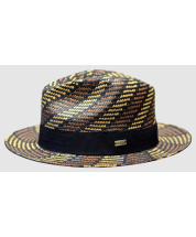 Bruno Capelo Men's Fedora Style Straw Hat - Striped Weave