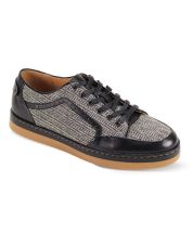 Giovanni Men's Leather Sneaker Style Shoe - Tweed Accents