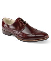 Giovanni Men's Leather Dress Shoe - Winged Tip Perforations