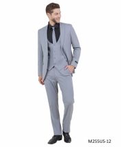 Tazio Men's 3 Piece Ultra Slim Fit Executive Suit - Classy Business