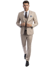 CCO Men's Outlet 3 Piece Skinny Fit Suit - Notch Lapel