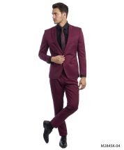 Tazio Men's 2 Piece Skinny Fit Suit - Bold Colors