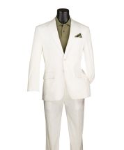 Vinci Men's 2 Piece Modern Fit Linen Suit - Light Colors