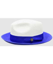 Bruno Capelo Men's Pinch Front Fedora Style Straw Hat - Snap Brim