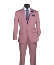 Vinci Men's 2 Piece Slim Fit Suit - Adjustable Waistband