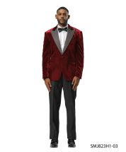 Stacy Adams Men's Hybrid Fit Sport Coat - Rhinestone Embedded Peak Lapel 
