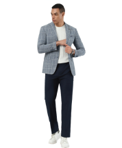 Stacy Adams Men's Hybrid Fit Sport Coat - Textured Windowpane Pattern