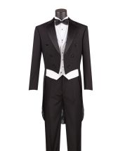 CCO Men's Outlet 3 Piece Tuxedo with Tails - Luxurious Wool Feel