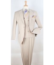 Apollo King Men's 3pc 100% Wool Suit - High Fashion Vest