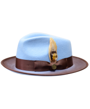 Bruno Capelo Men's 100% Australian Wool Felt Fedora Hat - Snap Brim
